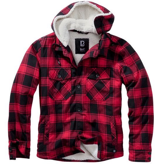 Chaqueta Brandit Lumber Hooded - Rojo / Negro