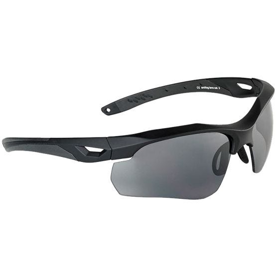 Gafas de sol Swiss Eye Skyray con lentes ahumadas + transparentes y montura de goma en negro