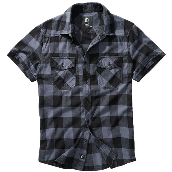 Camisa de manga corta Brandit Half Sleeve Check - Negro / Gris