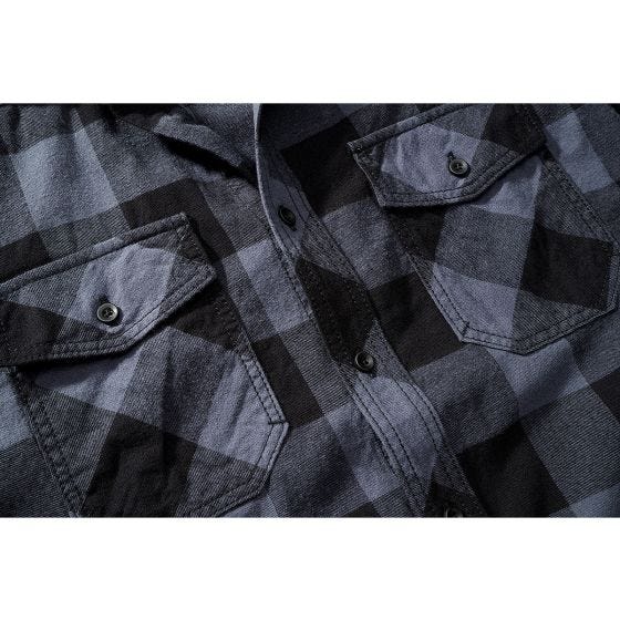 Camisa de manga corta Brandit Half Sleeve Check - Negro / Gris