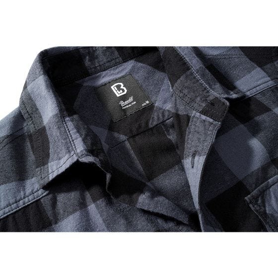 Camisa de manga corta Brandit Half Sleeve Check - Negro / Gris