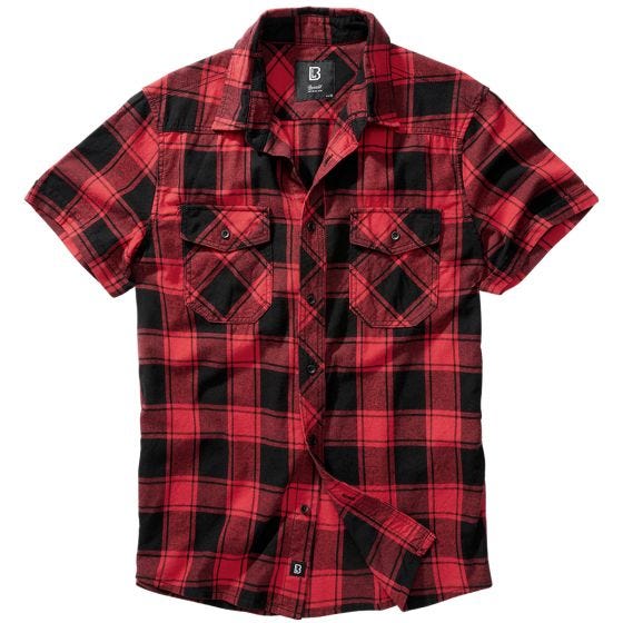 Camisa de manga corta Brandit Half Sleeve Check - Rojo / Negro