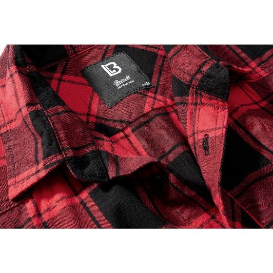 Camisa de manga corta Brandit Half Sleeve Check - Rojo / Negro