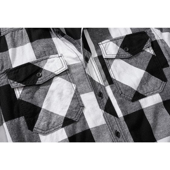 Camisa de manga corta Brandit Half Sleeve Check - Blanco / Negro