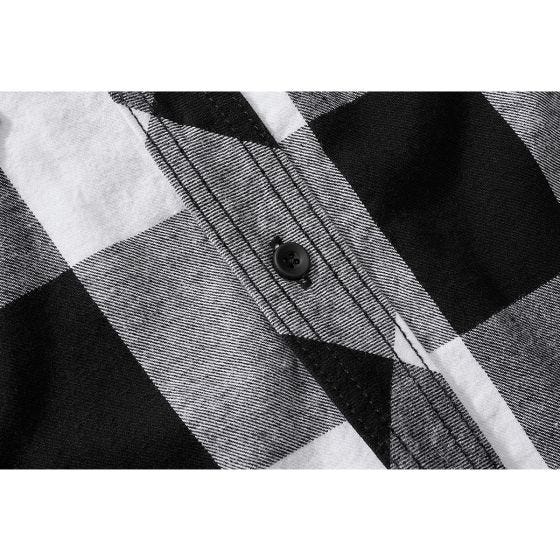 Camisa de manga corta Brandit Half Sleeve Check - Blanco / Negro