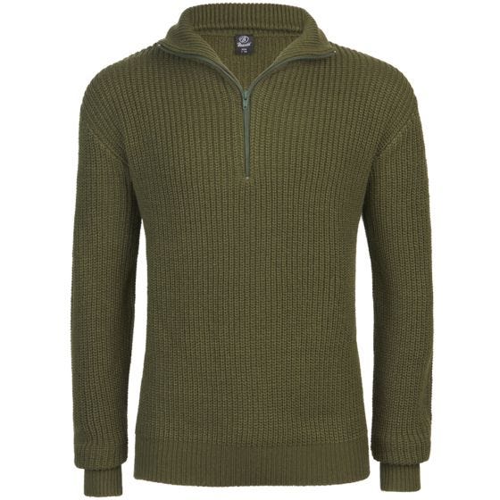 Suéter con cremallera Brandit Marine en verde oliva