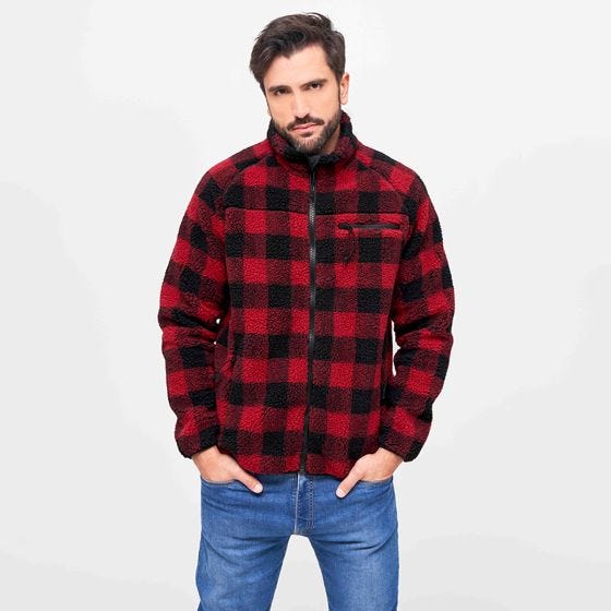 Chaqueta Brandit Teddyfleece - Rojo / Negro