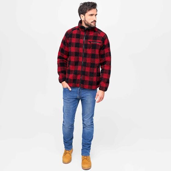 Chaqueta Brandit Teddyfleece - Rojo / Negro