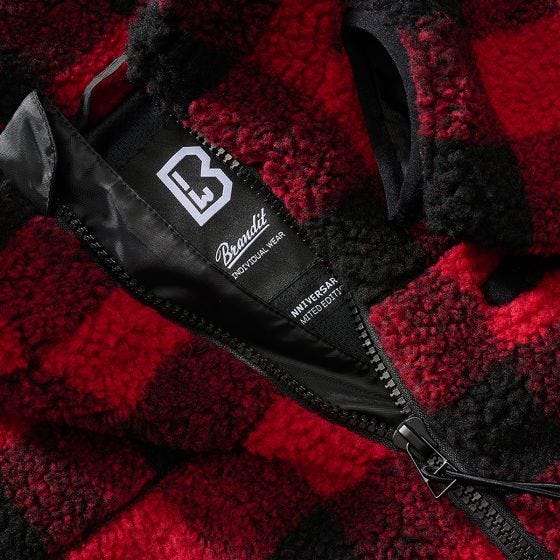 Chaqueta Brandit Teddyfleece - Rojo / Negro