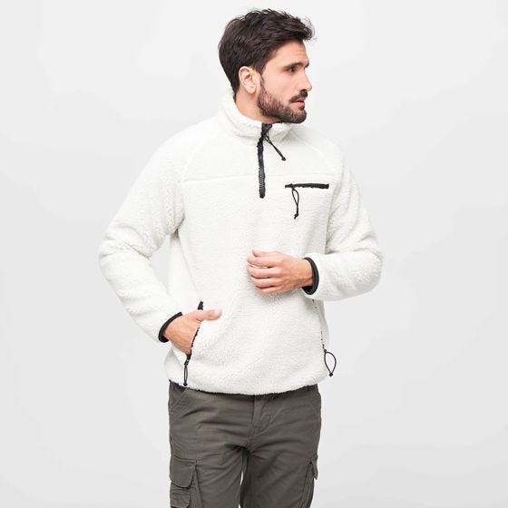 Chaqueta Brandit Teddyfleece Troyer - Blanco