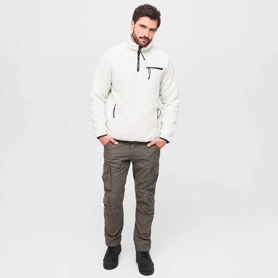 Chaqueta Brandit Teddyfleece Troyer - Blanco