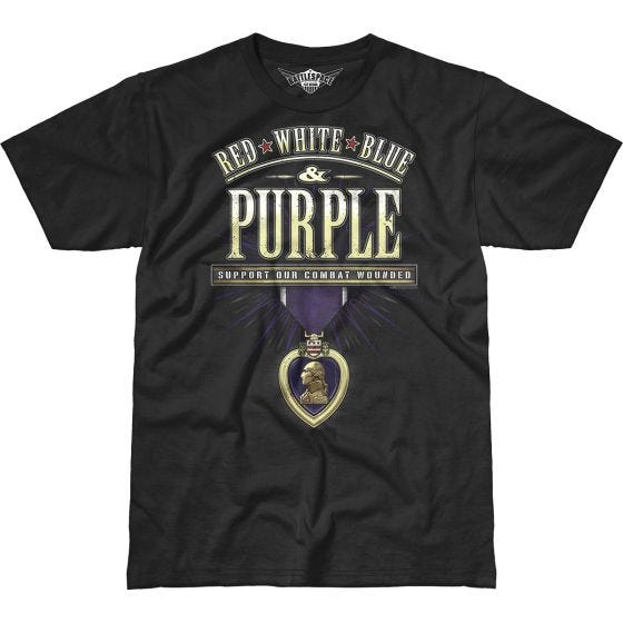 Camiseta 7.62 Design Combat Wounded Purple Heart Battlespace en negro