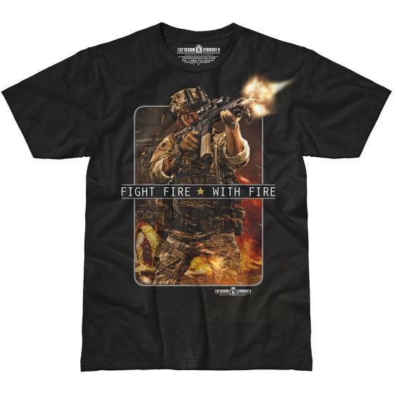 Camiseta 7.62 Design Fight Fire With Fire en negro