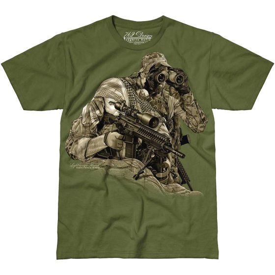 Camiseta 7.62 Design Lightning's Hand en Military Green