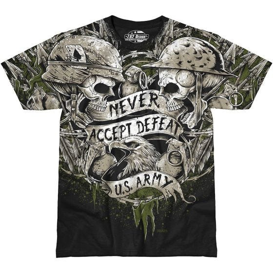 Camiseta 7.62 Design Never Accept Defeat en negro