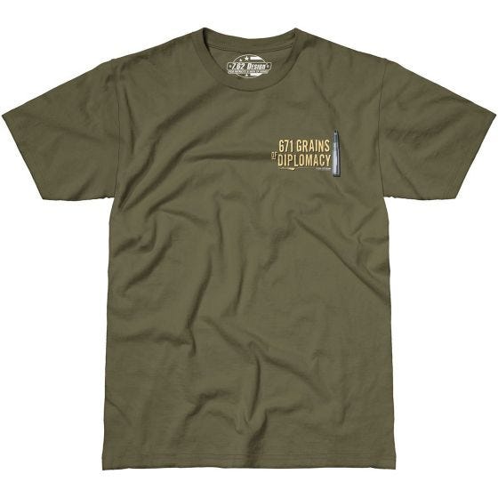 Camiseta verde militar, diseño Sniper Team 7.62