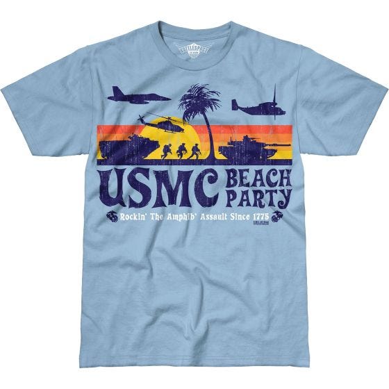 Camiseta 7.62 Design USMC Beach Party Battlespace en Sky Blue