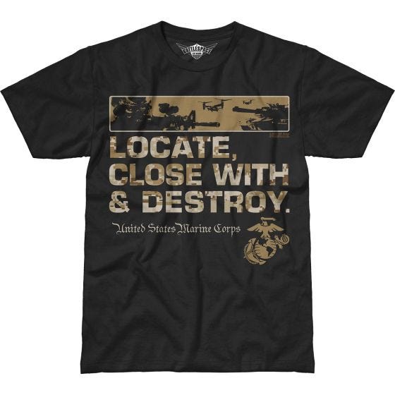 Camiseta 7.62 Design USMC Locate Battlespace en negro