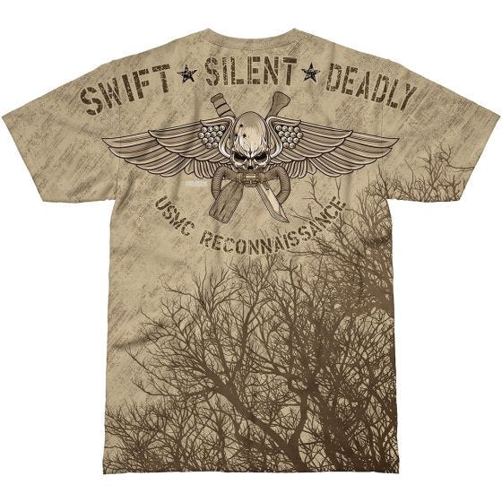 Camiseta 7.62 Design USMC Recon Swift Silent Deadly en Sand
