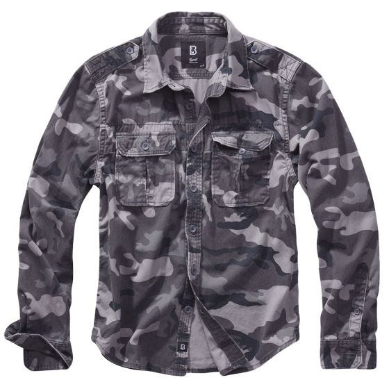 Camiseta de manga larga Brandit Vintage en Grey Camo