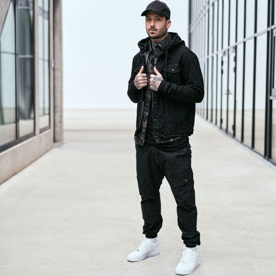 Chaqueta Brandit Sweat Cradock Denim - Negro / Negro