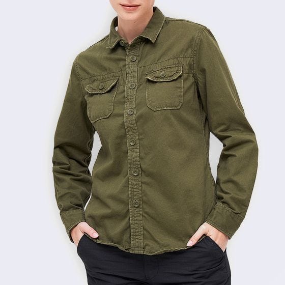 Camiseta de manga larga Brandit Mujer Antiguo - Oliva