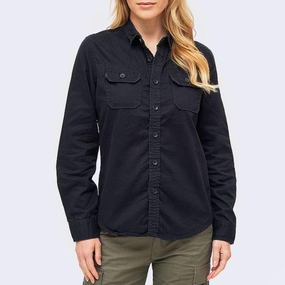 Camiseta de manga larga Brandit Mujer Antiguo - Negro