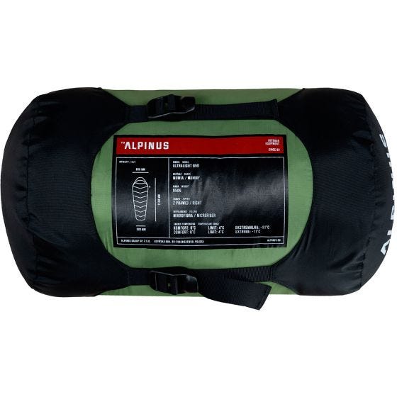 Saco de dormir Alpinus Ultralight 850 (Left) - Verde