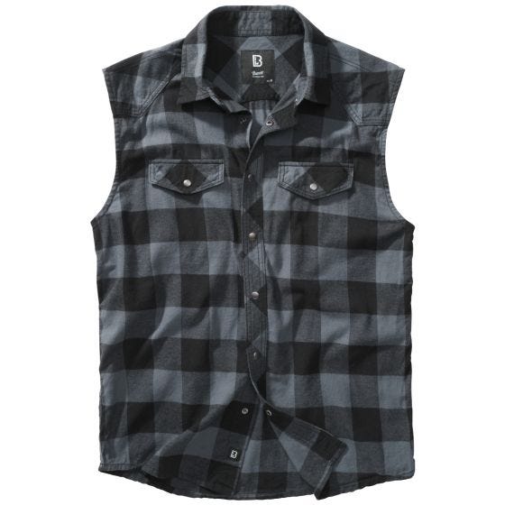 Camisa a cuadros Brandit Sleeveless - Negro / Gris