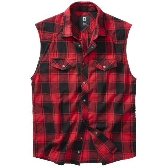 Camisa a cuadros Brandit Sleeveless - Rojo / Negro