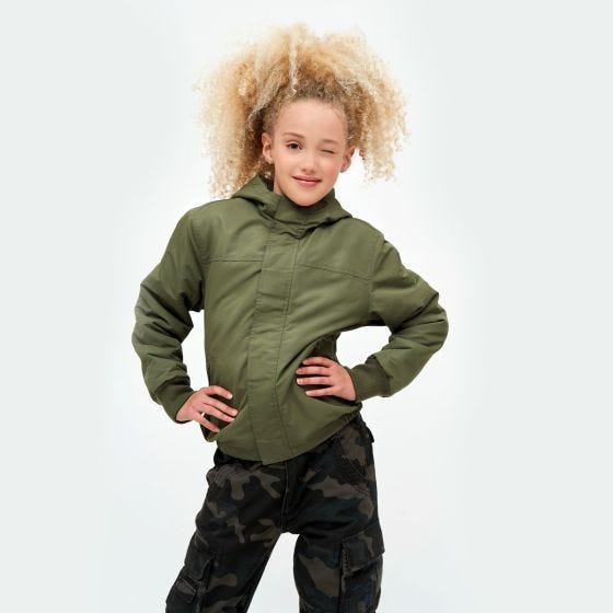 Chaqueta Brandit Niños Windbreaker Front Zip - Oliva