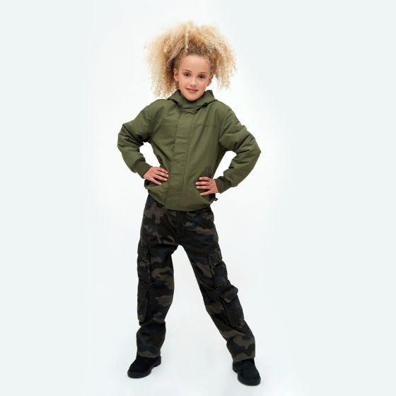 Chaqueta Brandit Niños Windbreaker Front Zip - Oliva