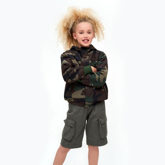 Chaqueta Brandit Niños Windbreaker Front Zip - Woodland