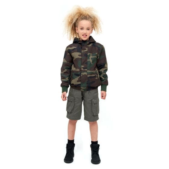 Chaqueta Brandit Niños Windbreaker Front Zip - Woodland