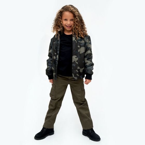 Chaqueta Brandit Niños Windbreaker Front Zip - Dark Camo