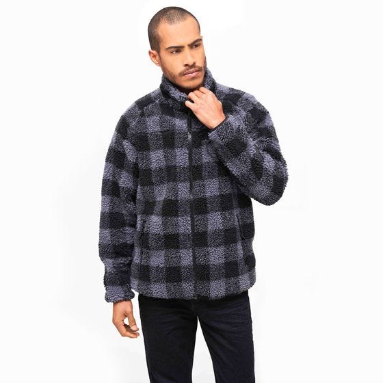 Chaqueta Brandit Teddyfleece - Negro / Gris