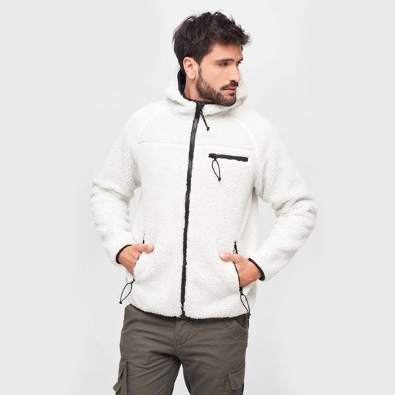 Chaqueta Brandit Teddyfleece Worker - Blanco
