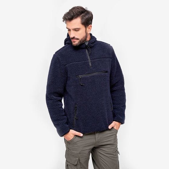 Jersey Brandit Teddyfleece Worker - Navy