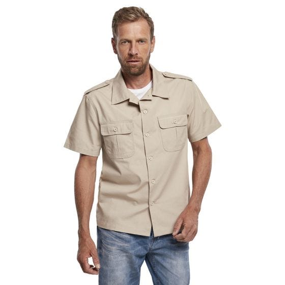 Camisa de manga corta Brandit US Ripstop - Beis