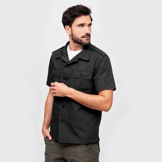 Camisa de manga corta Brandit US Ripstop - Negro
