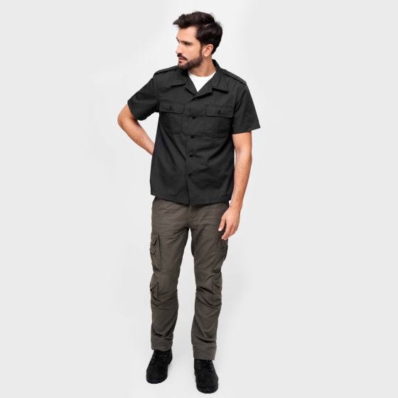 Camisa de manga corta Brandit US Ripstop - Negro
