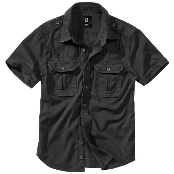 Camisa de manga corta Brandit Vintage - Negro