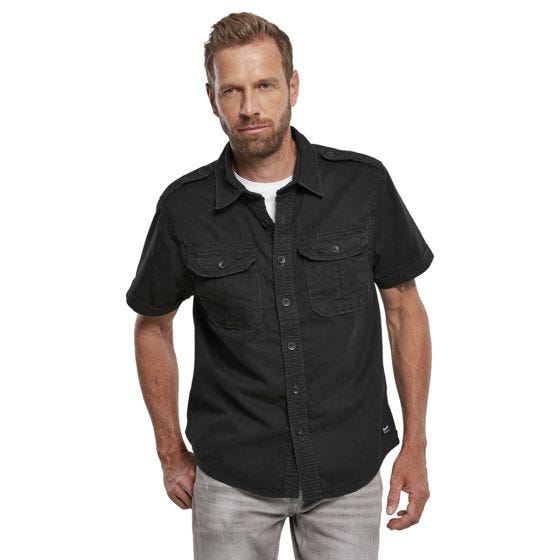 Camisa de manga corta Brandit Vintage - Negro