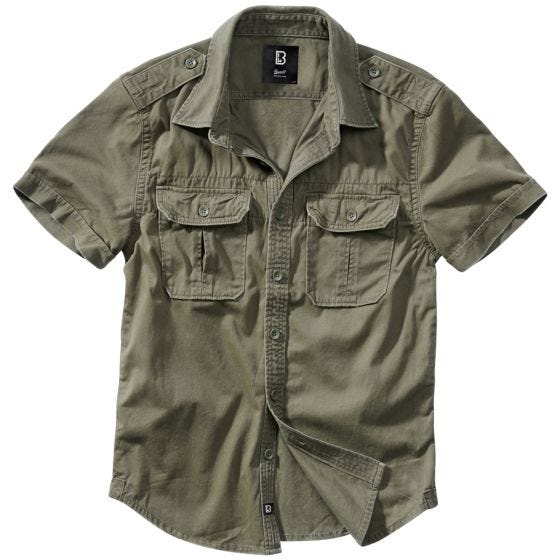 Camisa de manga corta Brandit Vintage - Oliva