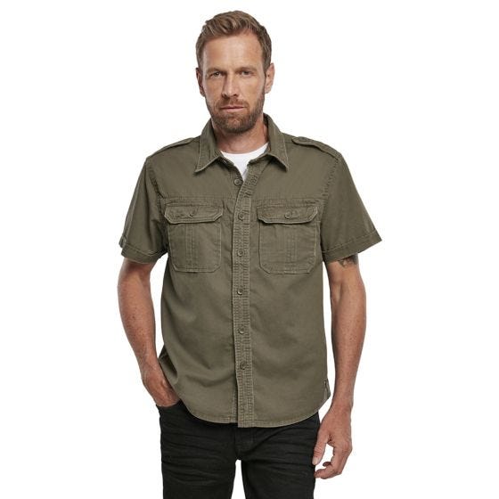 Camisa de manga corta Brandit Vintage - Oliva