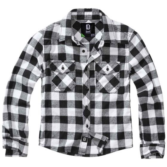 Camisa a cuadros Brandit Niños - Blanco / Negro