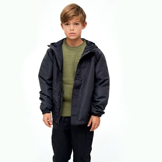 Chaqueta Brandit Niños Summer Windbreaker Front Zip - Negro