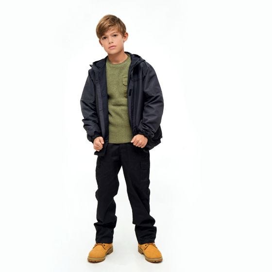 Chaqueta Brandit Niños Summer Windbreaker Front Zip - Negro