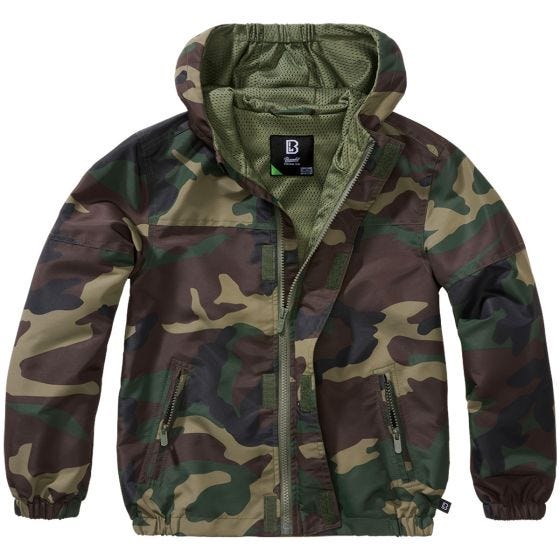 Chaqueta Brandit Niños Summer Windbreaker Front Zip - Woodland
