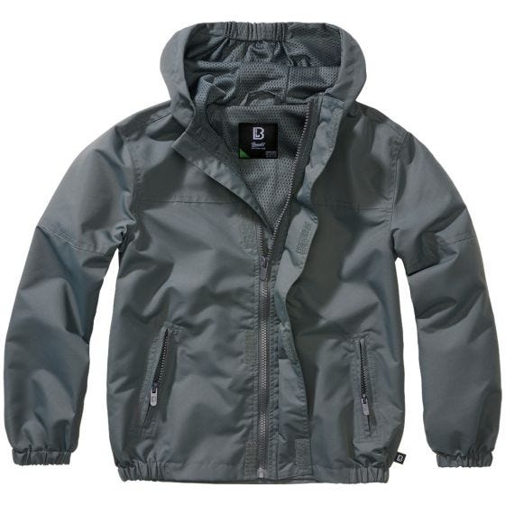 Chaqueta Brandit Niños Summer Windbreaker Front Zip - Antracita